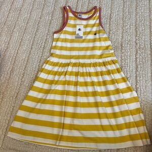 NWT Petite Bateau yellow striped sundress